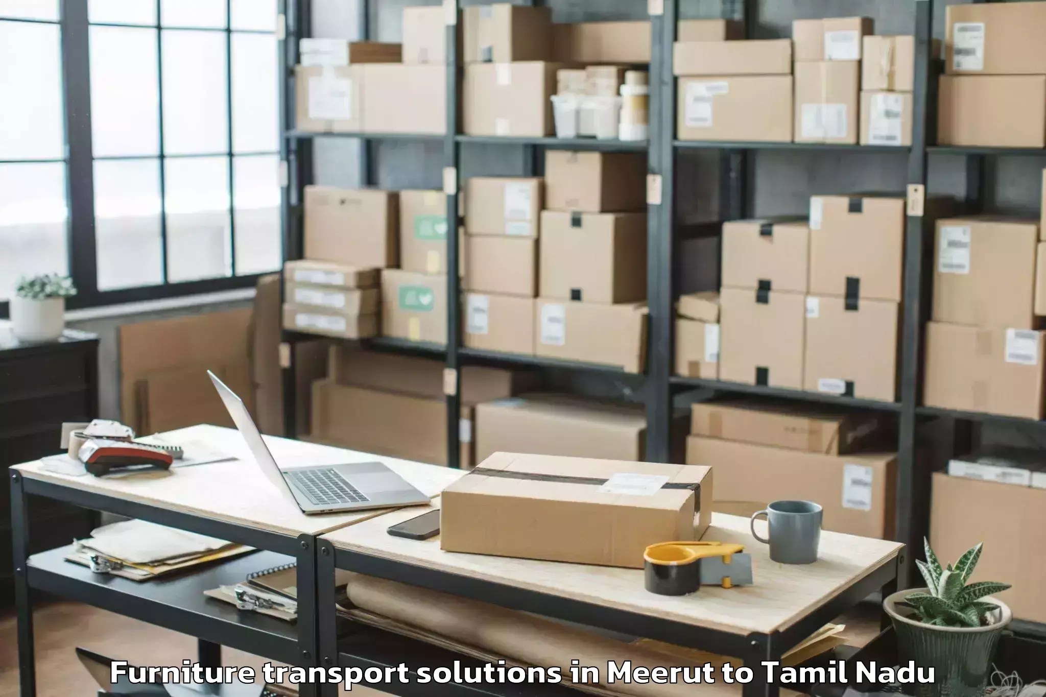 Expert Meerut to Karambakkudi Furniture Transport Solutions